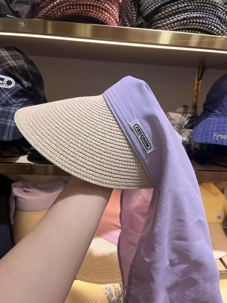 New Personalized Neck Protection Headscarf Caps for Women Summer Traver Sunscreen Versatile Fashion Strap Straw Sun Hats