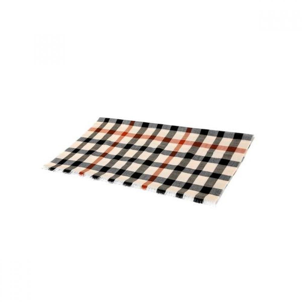 Daks Brown House Check Wool Scarf Dcsc8f110w2