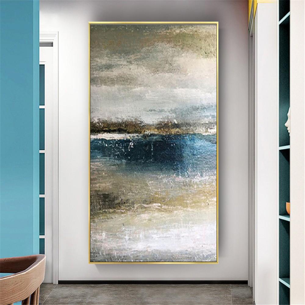 Best Art Handmade Wall Art Pictures Gold Blue Gray Yellow Texture Abstract Oil Painting On Canvas Wall Paintings Decor Home S