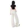 2026 Spring/Summer Women's Casual Washed Pleated Wide-Leg Low-Waist Slimming Jeans