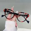 Cute Round Glasses for Women New Fashion Blue Light Blocking Optical Frames Trendy Patchwork Brand Design Eyeglasses