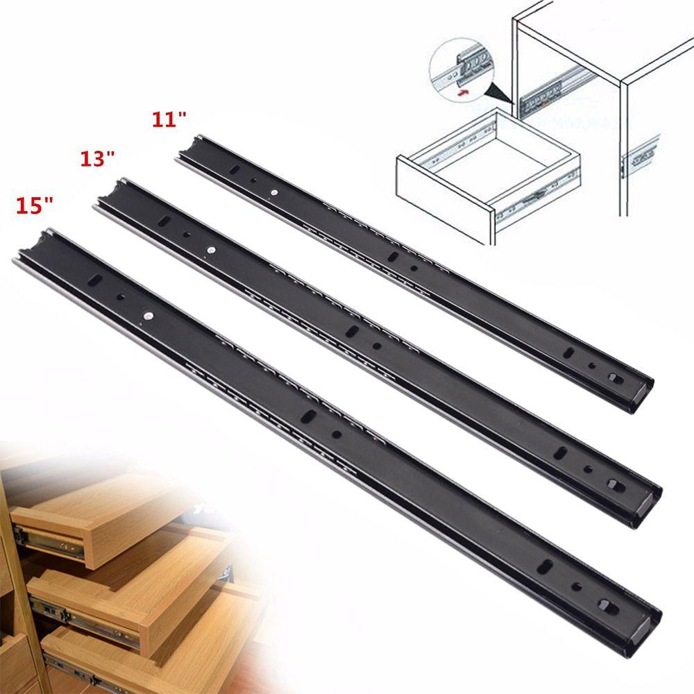 2PCS Smooth Glide Bearing Drawer Slides Two Way Slide 10mm Wide Drawer Glides Full Extension Hardware Accessories