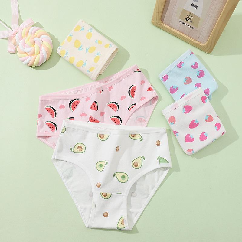 Women's Mid-Waist Japanese Style Strawberry Cotton Underwear - Breathable and Comfortable