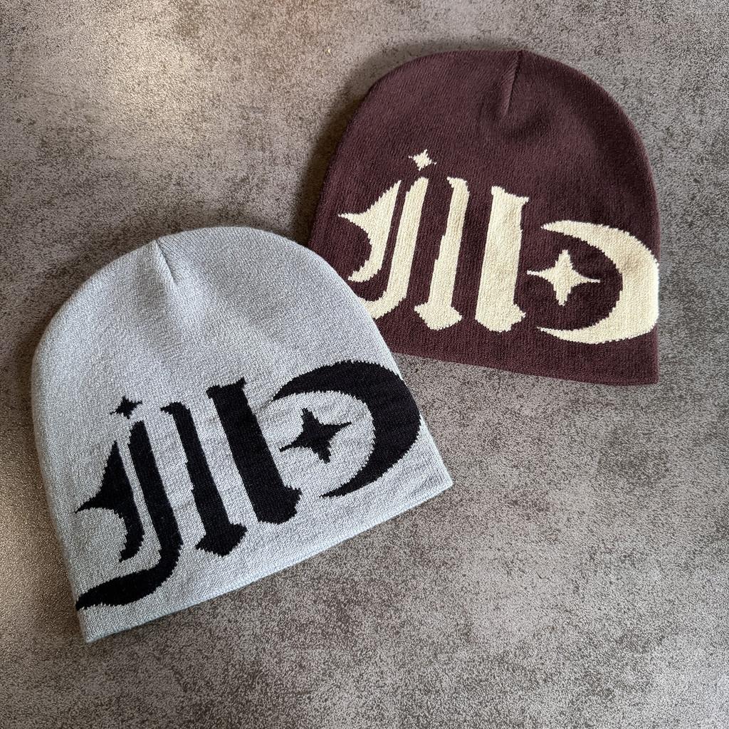 Style Moon Street Star Pattern Neutral Knitted Hat For Autumn Winter And