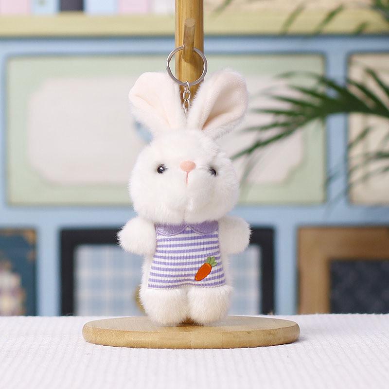 Cute Bunny Plush Keychain With Carrot Design For Girls And Boys WhiteCarrotBunny