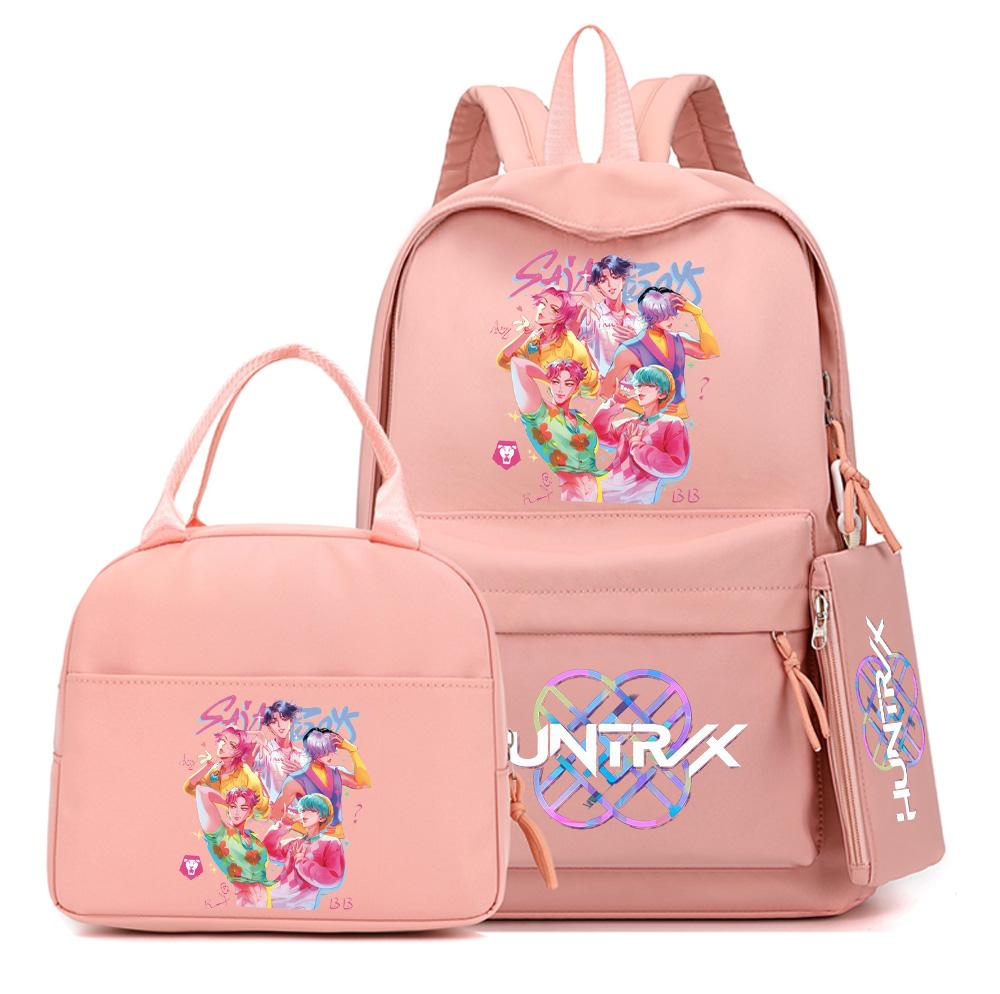 4-teiliges/Set Cartoon Anime K-Pop bedruckter Rucksack mit Federmäppchen Handtasche für Teenager Schüler Junge Mädchen Schultasche Schultasche Große Kapazität Reisetasche