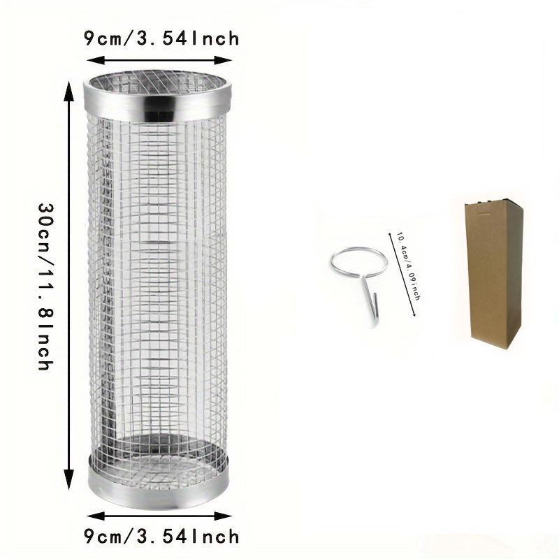 Stainless Steel Grill Basket Portable Barbecue Cage Rolling Grilling Basket Useful BBQ Grill Basket Outdoor Grill Accessories