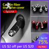 2026 Hot Car Sticker 4pcs Car Carbon Fiber Pattern Tire Valve Dust Cover For Peugeot 207 3008 206 208 308 307 407 Wheels Valve C