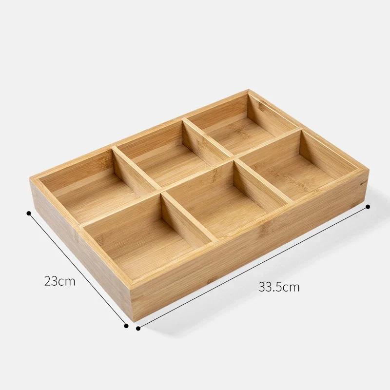 Bamboo Divided Nut Storage Tray Wooden Dried Fruit Candy Serving Trays with Lid Snack Dim Sum Platter for Parties Family