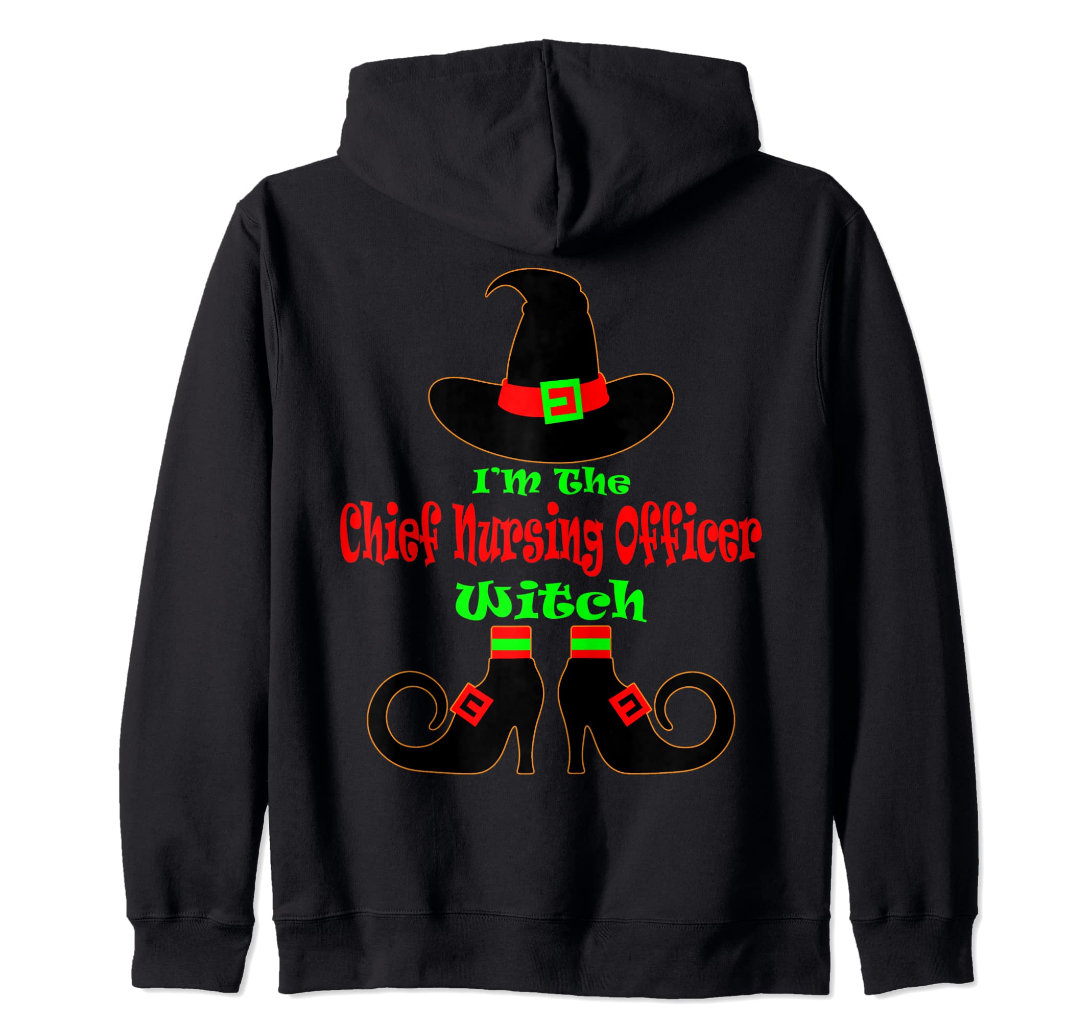 

Chief Nursing Officer Shirt Halloween Witch Hat Apparel Zip Hoodie чёрный