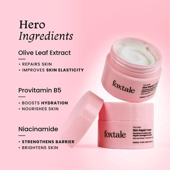 Foxtale Intense Hydrating Winter Moisturising Cream | Olive Leaf Extract, Provitamin B5 and Niacinamide | Repairs Skin Barrier | All Skin Type | 50 G