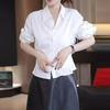 2026 Spring Women's Simple Style Lapel Shirt - Elegant, Solid Color Design for Sophisticated Commuting