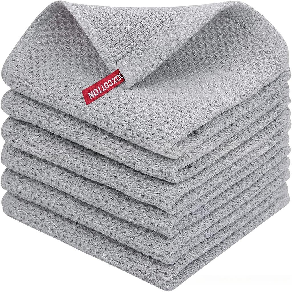 Honeycomb 100% Cotton Kitchen Towels Ultra Soft Absorbent Reusable Washable Household Dish Cloths Cleaning Towels