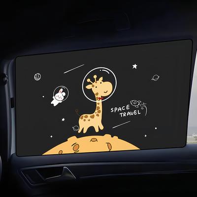 Dessin Animé Voiture Mignon Animal Aimant Pare-soleil Pare-soleil Fenêtre Latérale Housse Mignonne Girafe Rideau de Fenêtre Latérale de Voiture pour Enfants Bébés