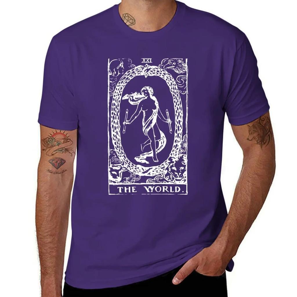The World Tarot TShirt Blue Archive Anime Clothes Essential T Shirt Aesthetic Clothes Mens Workout Shirts