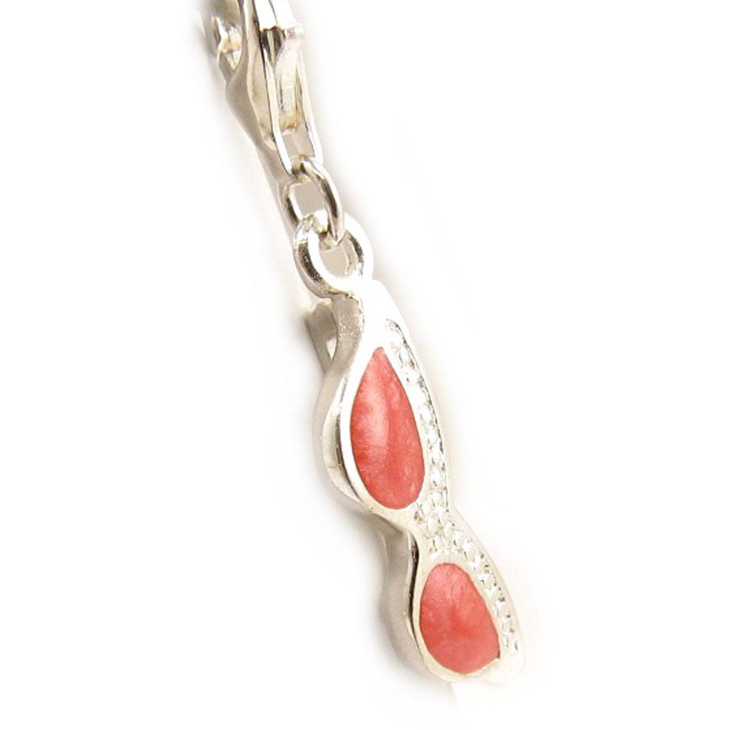 Les Trésors De Lily [D7516] - Pendentif Breloque Argent 'Lunettes Daisy' Rose