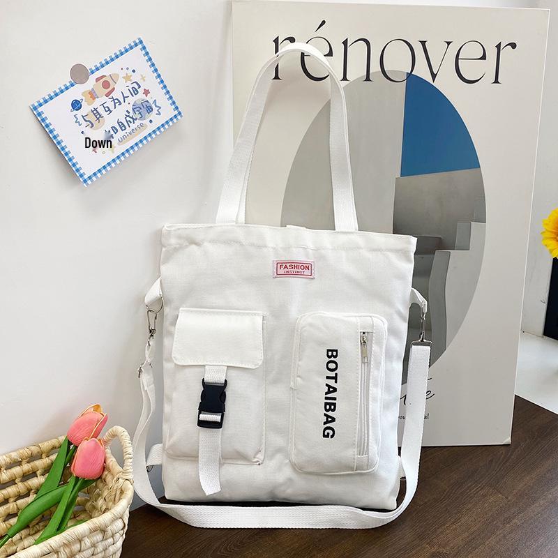 Wszechstronna damska torba płócienna - Plecak i torba o dużej pojemności dla studentek