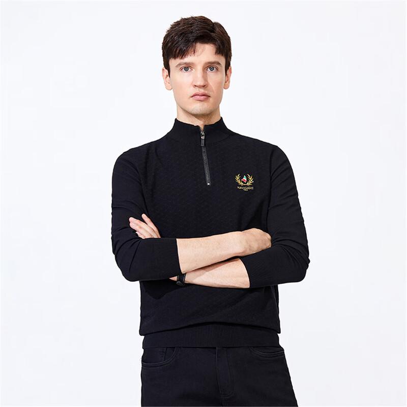 Navigare Men's Long-Sleeve Half-Button Mock Neck Sweater