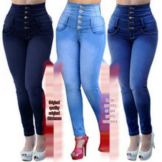 Damskie Jeansowe Szorty z Wysokim Stanem, Rozciągliwe, z Rozdarciami, Elastycznym Paskiem i Frędzlami.