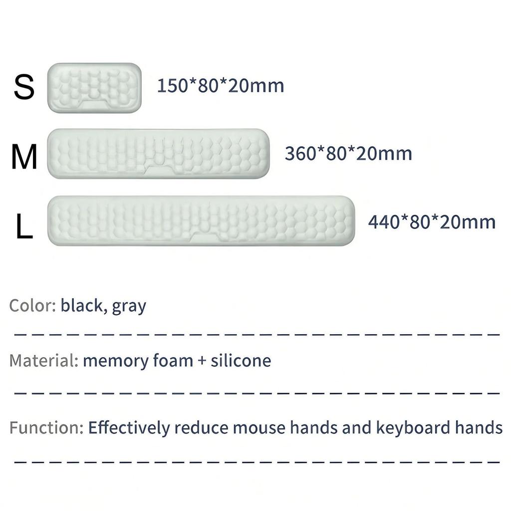 STONEGO Memory Foam Wrist Rest Pad Keyboard Hand Cushion Ergonomic Mouse Pad 3 Sizes Available