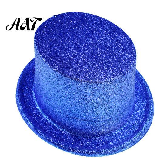 Decorative Props for Holiday Displays Shiny Top Hats, Glitter Hat Adult Kids, Colorful Magician Hat, Victorian Dress Up Christmas Stylish Wide
