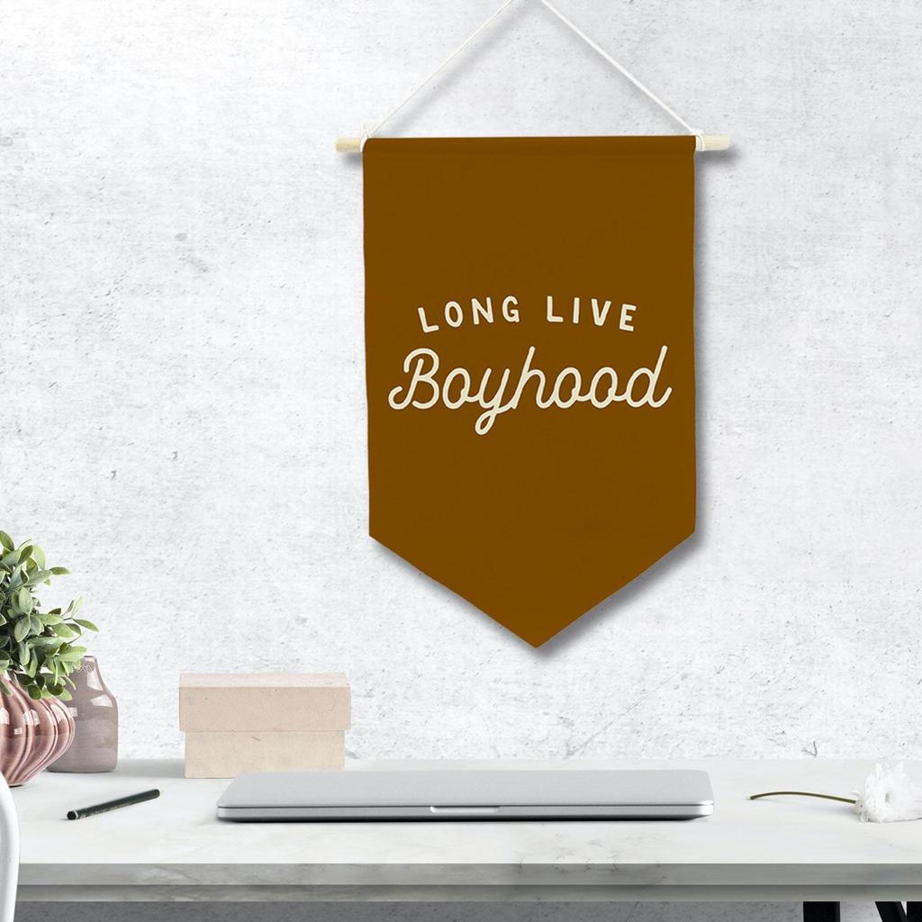 Long Live Boyhood Banner Hanging Ornament Unique Decorative Pennant Banner for Playroom Dorm Party Birthday Gifts Kids Room