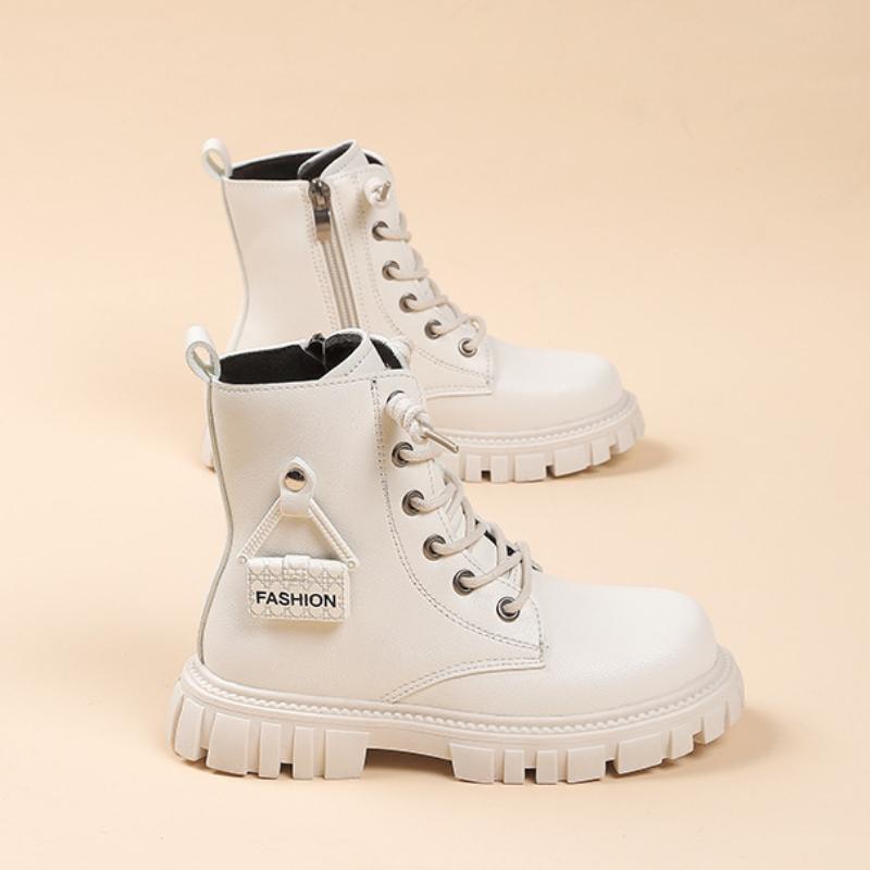 Girls' leather short boots autumn and winter Korean version fashionable princess boots, middle-aged girls' single boots, children's Martin boots