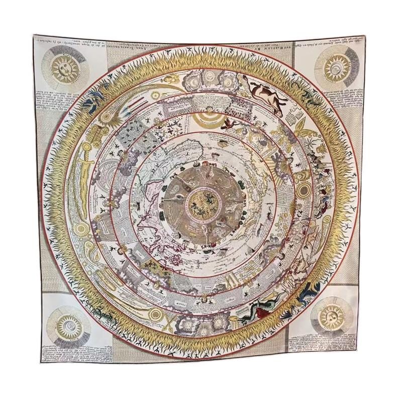 NINA SOLOR Exquisite Printed Twill Mulberry Silk Scarf