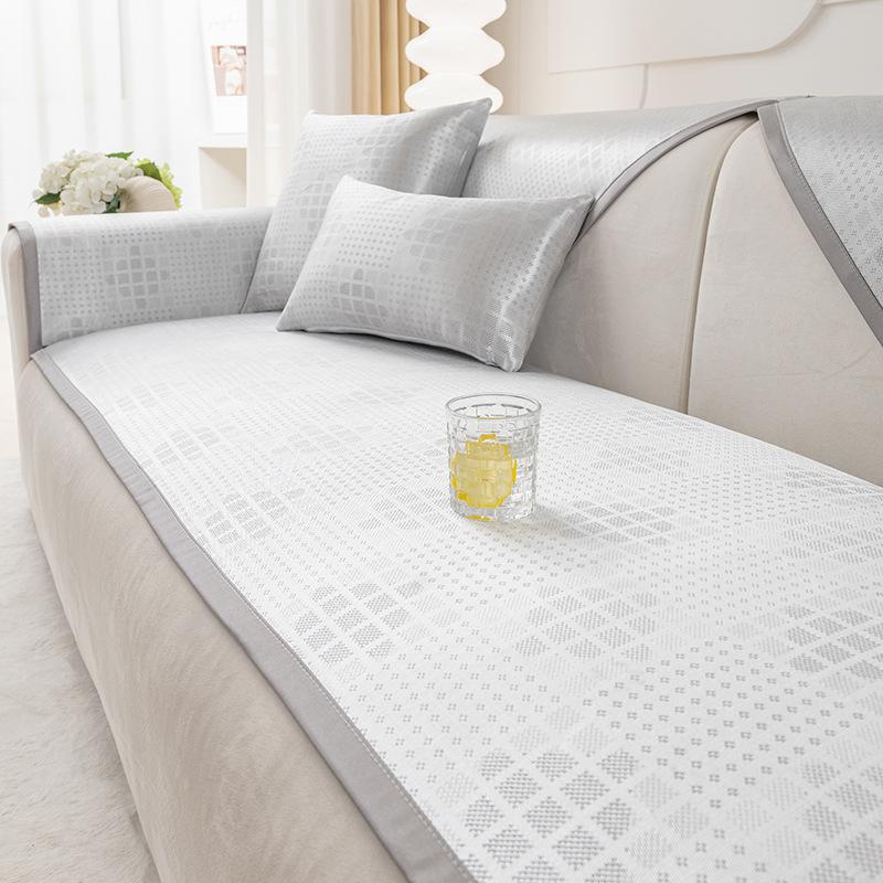 Sofa Cushion Summer Ice Silk Summer Mat Cushion Non-Slip Leather Sofa Cover Summer Rattan Mat Ice Pad Cover Cloth Single Piece