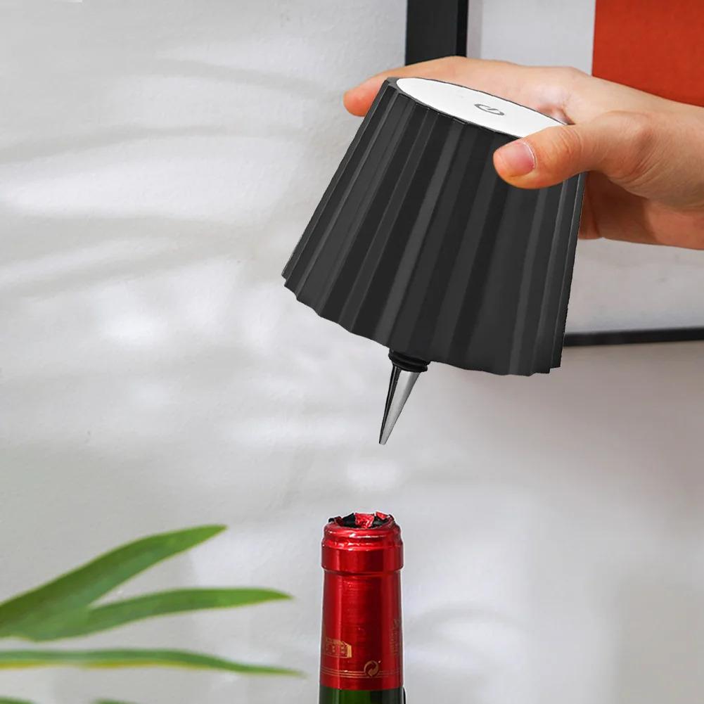 Wine Bottle LED Wireless Table Lamp mAh 7 Colors Dimmable RGB USB Rechargeable Dining Table Lights Beverage Lamp Top touch