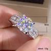 Huitan Modern Women's Wedding Rings Brilliant Crystal Cubic Zirconia High-quality CopperColor Female Ring Engagement Jewelry