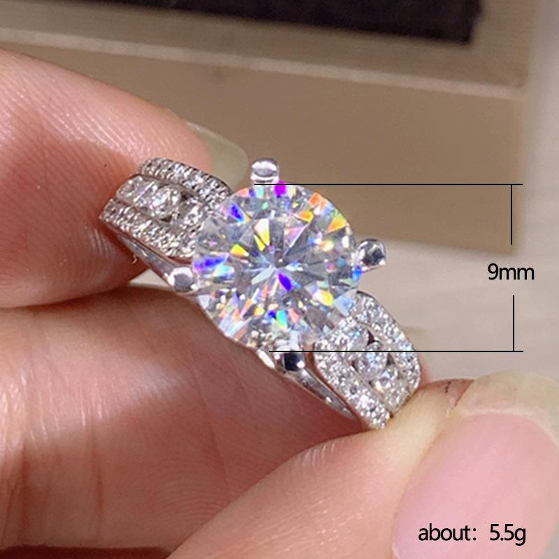 Huitan Modern Women's Wedding Rings Brilliant Crystal Cubic Zirconia High-quality CopperColor Female Ring Engagement Jewelry