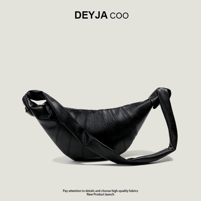 

Женская сумка 2025 Новое поступление Супер горячая Универсальная Konsuo Круассан Модная Мягкая кожаная Стеганая Сумка-пельмень Сумка через плечо Black