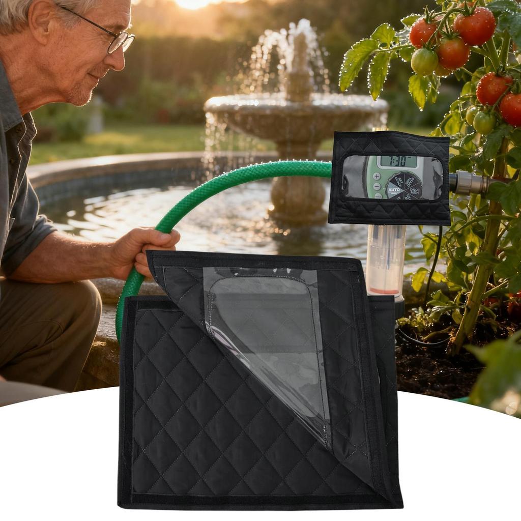 Hose Watering Timer Cover Anti Freeze Visible Protector Adjustable Hose Cover for Winter Outdoor Pipe Freeze Cable Outside