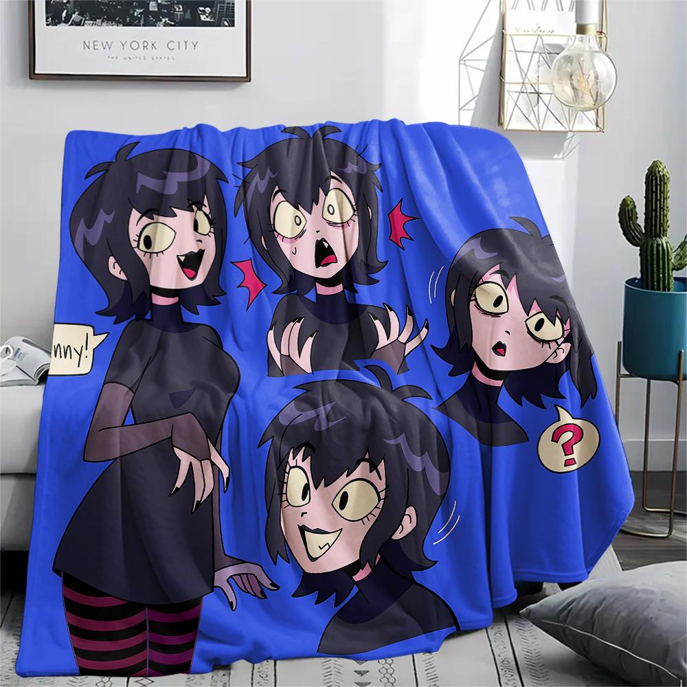 1PC Hotel Transylvania Mavis Dracula Print Flannel Blanket, High quality All Seasons, Home Decor, Warmth and Comfort, Perfect for Christmas Gifts