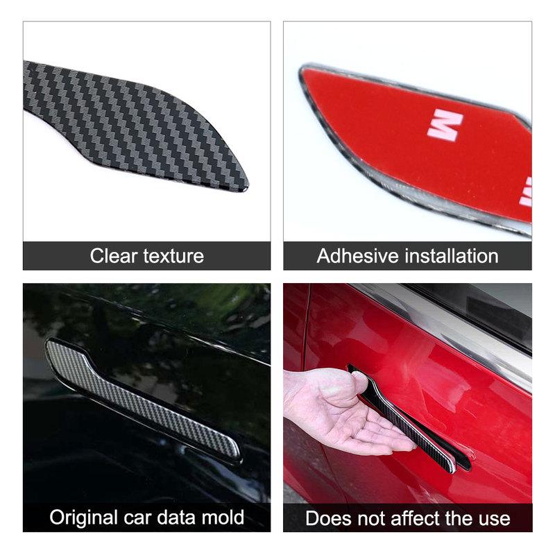 For Tesla Model 3/Y 2017- Exterior Door Handle Decorative Strip Car Door Handle Anti Scratch Protective Sticker Accessories