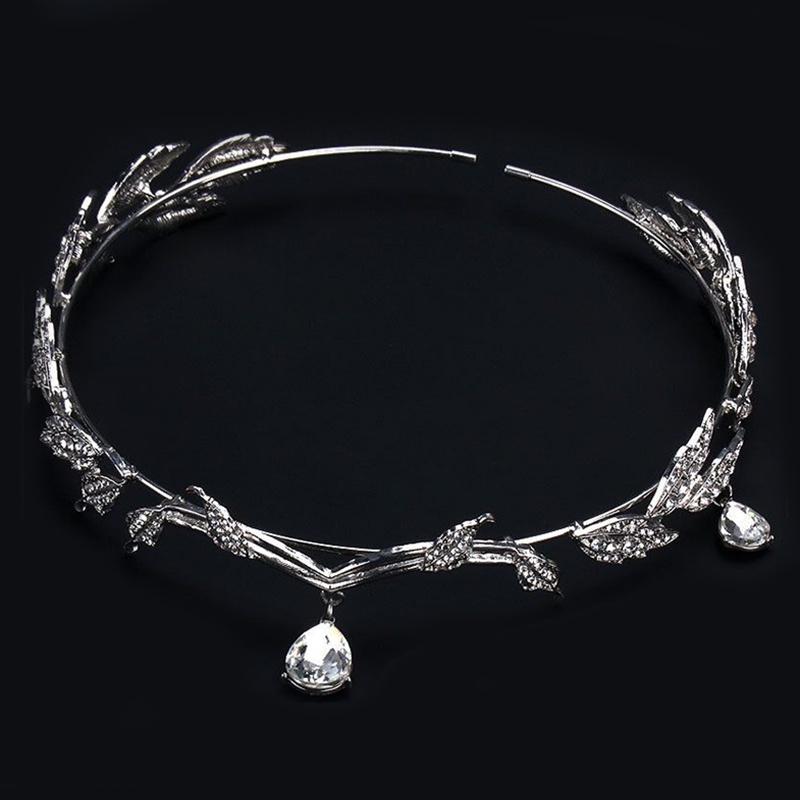 Elf Princess Crown Crystal Forehead Jewelry Headdress For Wedding Party