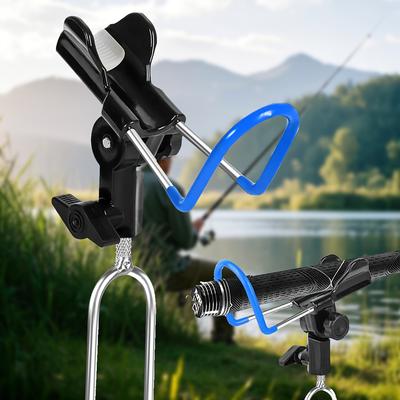 2 pièces Support de fixation de hauteur de canne à pêche Adapté à plusieurs scénarios tels que les berges de rivière, les étangs, réglable à différents angles, silicone antidérapant