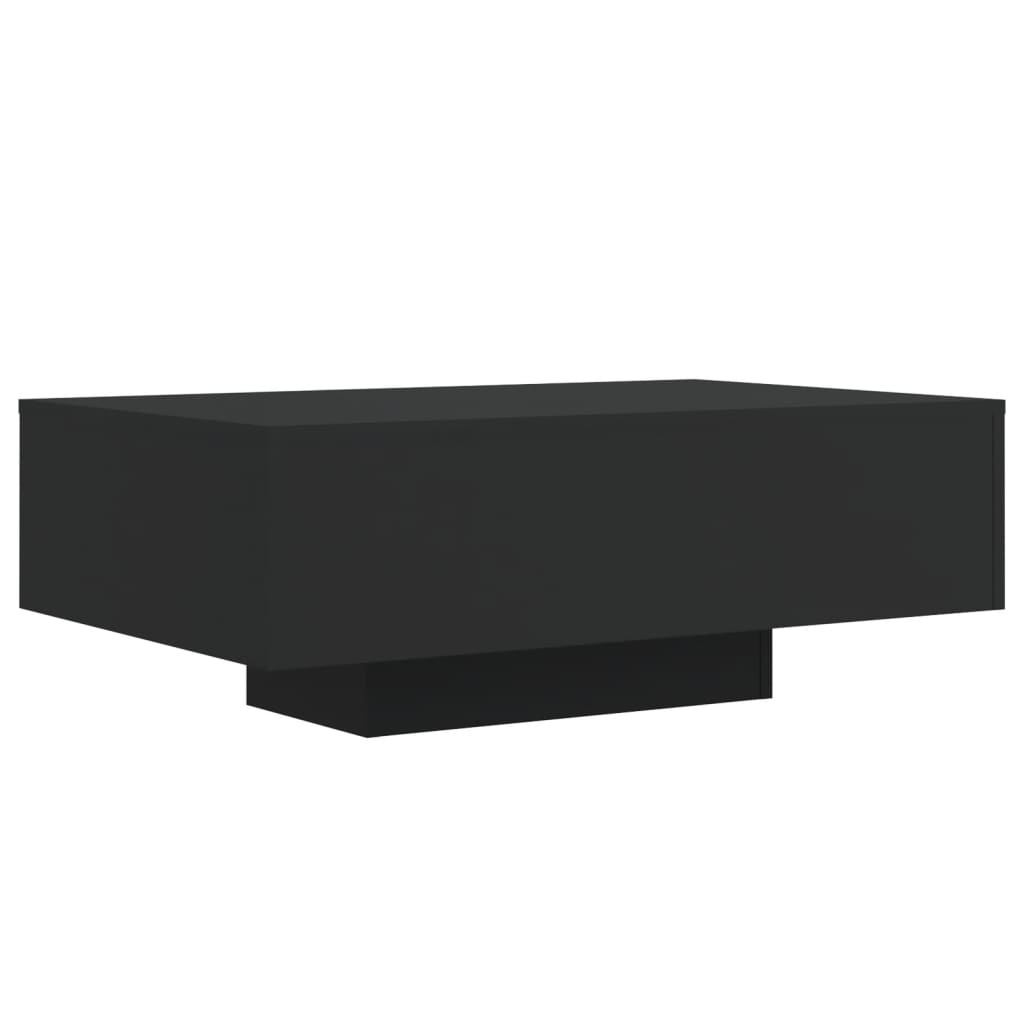 vidaXL Coffee Table with LED Lights Black 85x55x31 Cm