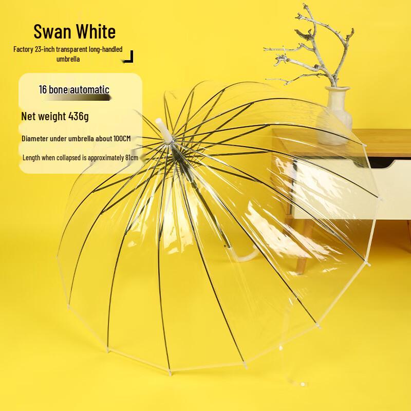 Nanqiao Креативный прозрачный автоматический зонт с длинной ручкой