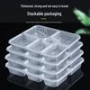 Disposable 6-Compartment Rectangular Meal Prep Containers with Lids, 150 Sets