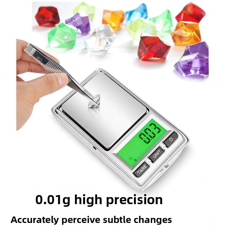 Báscula digital de precisión 0.01g, mini báscula portátil para joyería, balanza de cocina pequeña