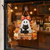 Decorative Wood Board Halloween Wooden Hanging Sign, Happy Door Sign with Gnomes/Ghosts, Retro Ornament for Shop Autumn Harvest Festival Wall