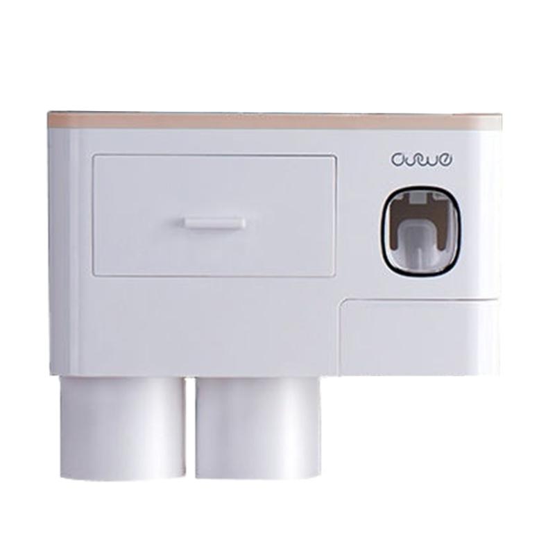 

Toothbrush Rack Non-punching Mouthwash Cup Brush Cup Wall-Mounted Toilet Toothbrush Holder Toothpaste Dispenser Set