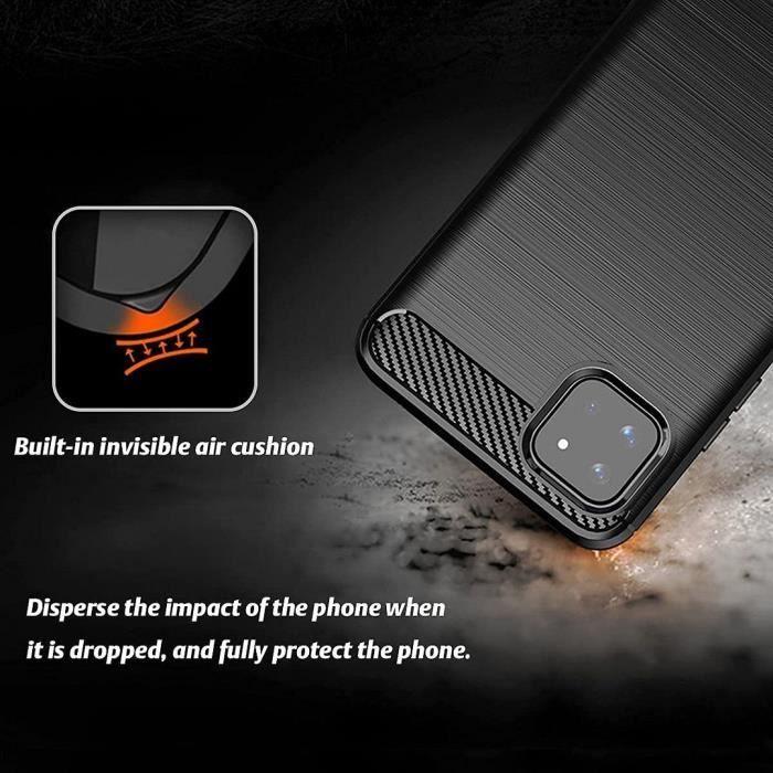 Soft Case - PROSHOP - for Samsung A22 5G - with 2 Tempered Glass - Black Silicone - Shockproof Protection