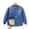 Kids Unisex Solid Color Padded Winter Coat Boys Girls Outerwear Jacket