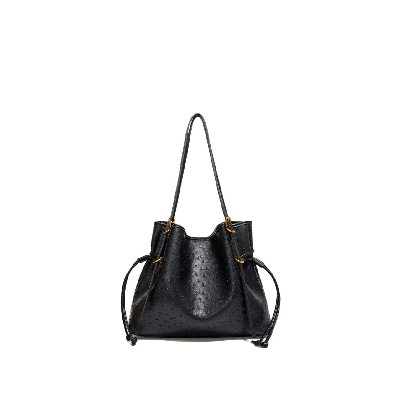 

Women s totes bag large capacity high quality Ostrich pattern shoulder bags ladies wild bags sac a main femme ladies handbag big чёрный