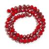 1 Strand 4/6/8mm Rondelle Faceted Crystal Beads Red AB Glass Loose Beads For Jewelry Making DIY Necklace Bracelets Accessories