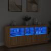 VidaXL Buffet with LED Lights, Cabinet with Door, Storage Furniture, Interior Living Room Organizer, 3208997