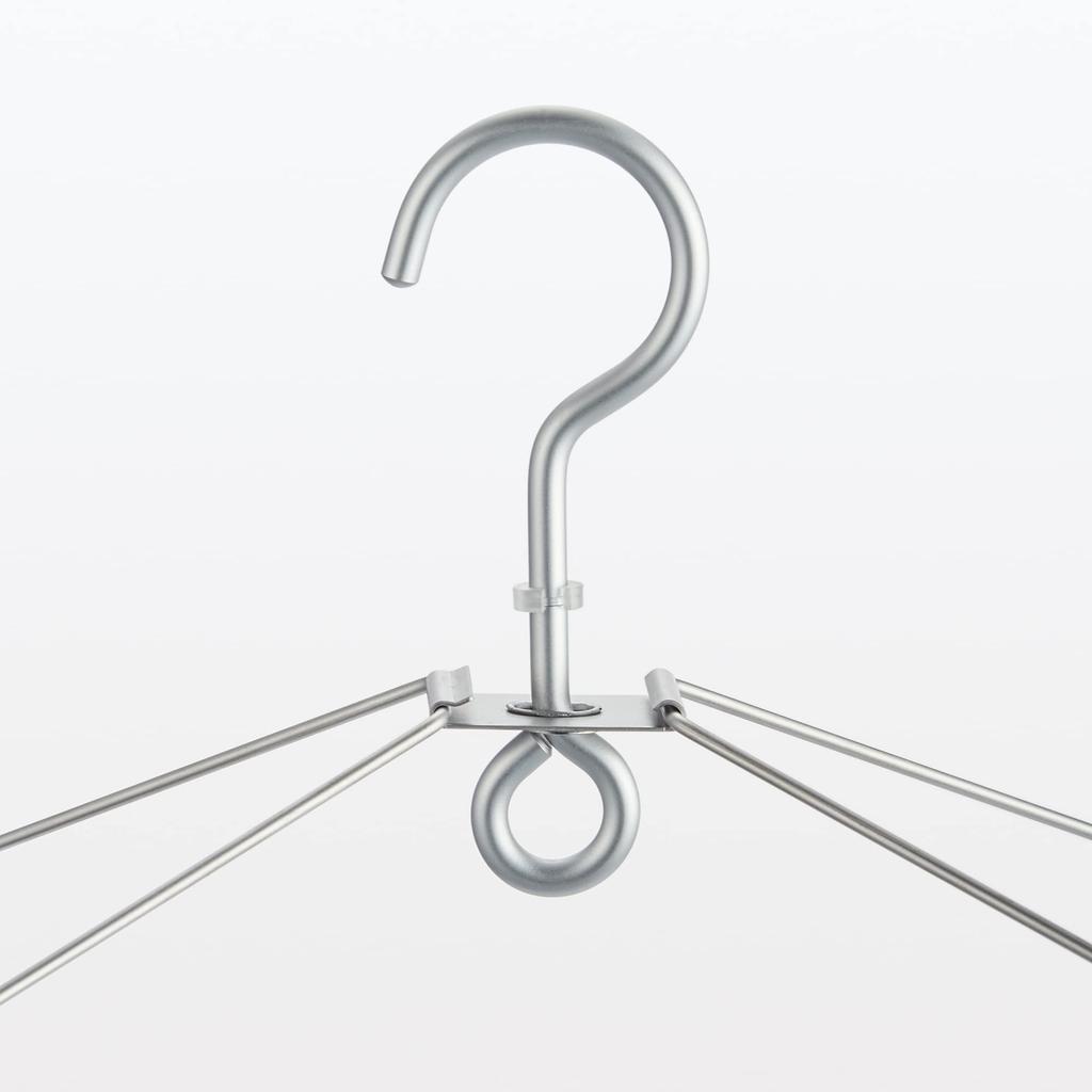 MUJI Aluminiowy Kwadratowy 61cm Szerokości x 36cm 24 Ubrania Srebrny Wieszak, Głęboki, Klips, 44314517,